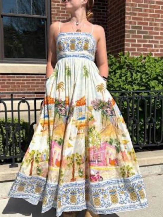 FARM Rio Dresses & Skirts - Farm Rio Aracati multicolor Tropical Print Maxi Dress